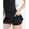 imageAJISAI Halter Tie Athletic Dress with Shorts Tennis Dresses Workout Golf Skort with Pocket for Women 2025Black