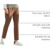imageAJISAI PetiteRegular Womens 78 Joggers Travel Pants with Pockets Lounge Casual Stretch Workout PantsBrown
