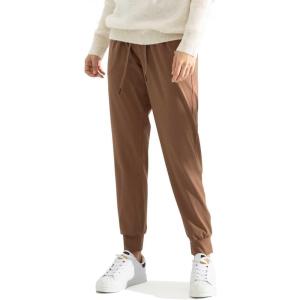 imageAJISAI Womens Joggers Pants Drawstring Running Sweatpants with Pockets Lounge WearBrown