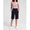 imageAJISAI Womens 912 High Waisted Bermuda Shorts with Zippered Pockets Knee Length Long Shorts for Women Workout AthleticBlack