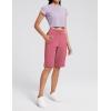 imageAJISAI Womens 912 High Waisted Bermuda Shorts with Zippered Pockets Knee Length Long Shorts for Women Workout AthleticRose