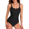 imageAJISAI One Piece Swimsuit for Women 2026 Tummy Control Slimming Bathing Suit AdjustableBlack